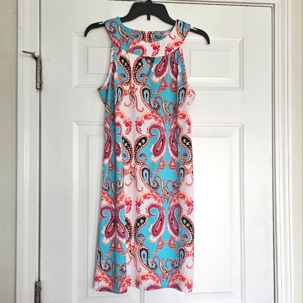Tracey Negoshian Paisley Print Sleeveless Dress Size Medium